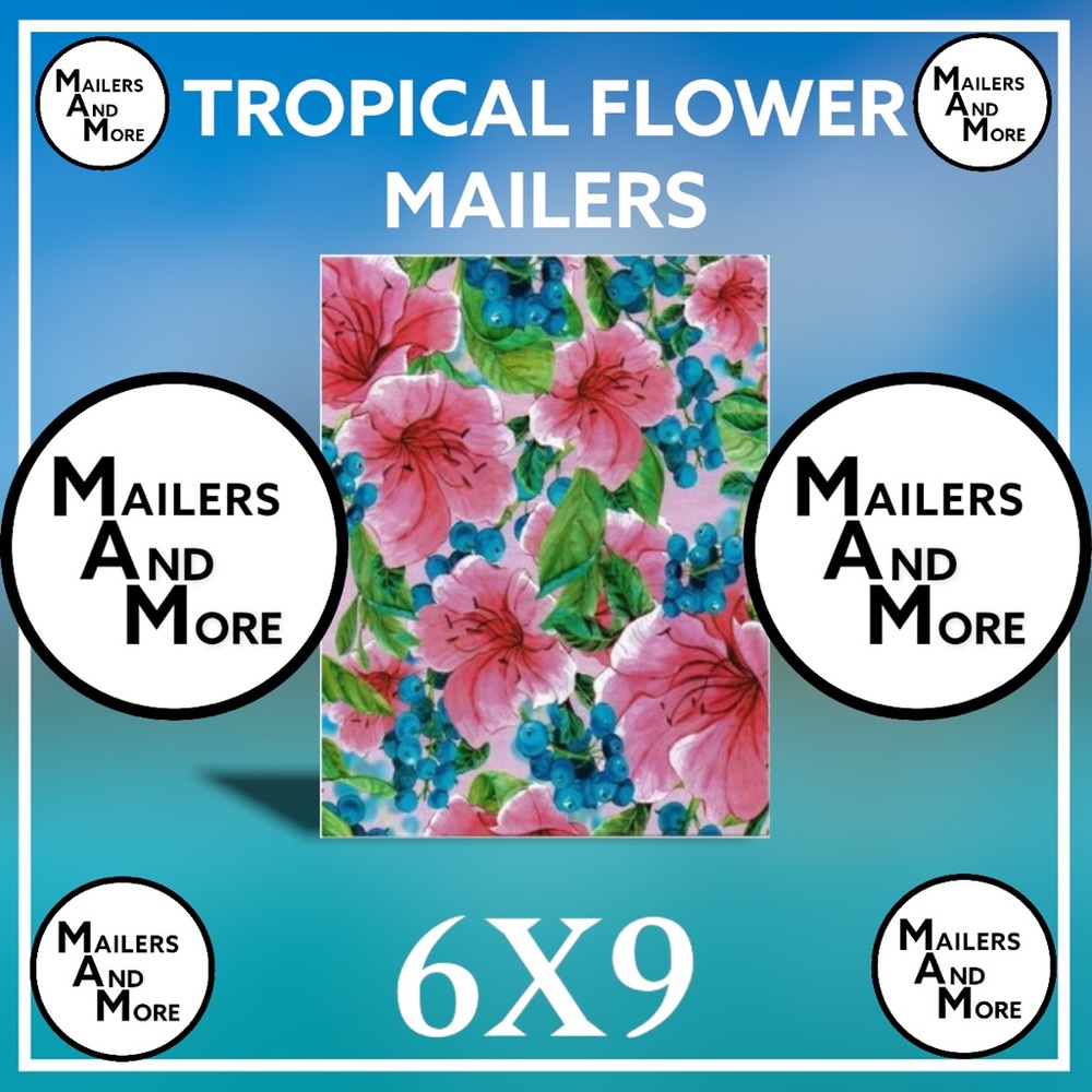50 6X9 Poly Mailers Tropical Flowers Envelopes PRICE IS FIRM - Picture 3 of 5